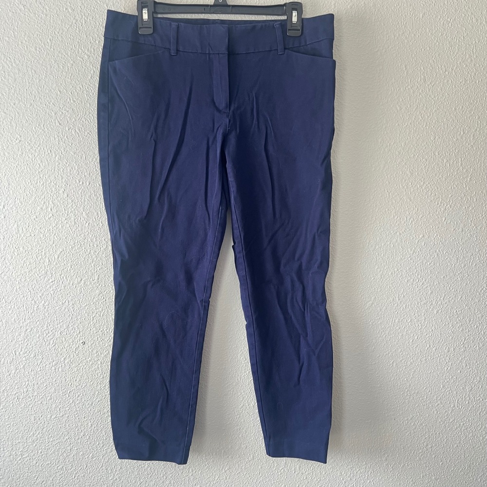 New York & Company Stretch Ankle Pants Navy Blue Womens 12